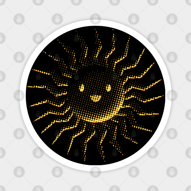 Cartoon Smiling Sun Face Magnet by Braznyc